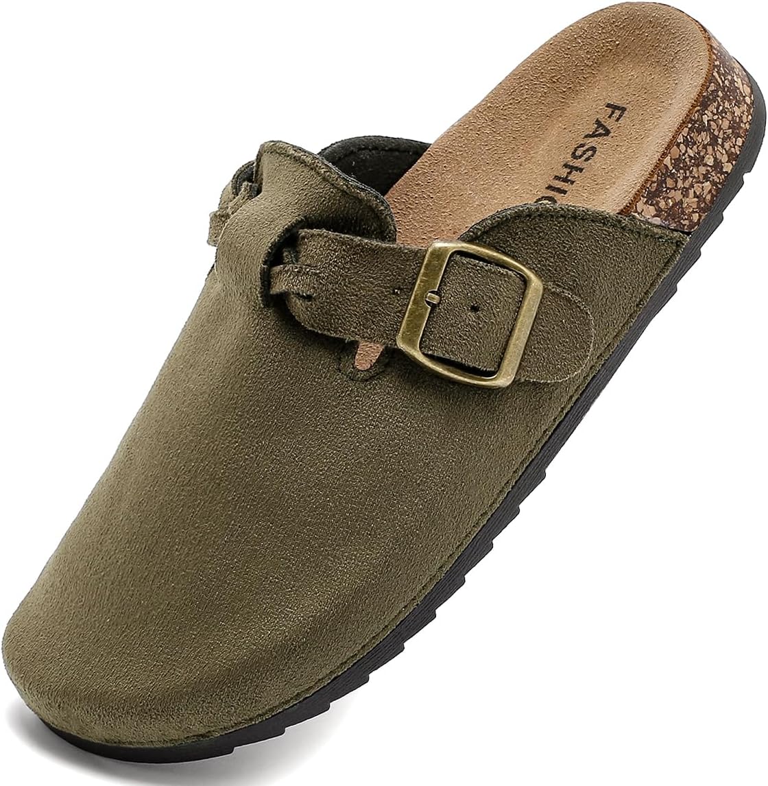 

Женские замшевые сабо DDXYYDS, мужские кожаные мюли, удобные сандалии с пробковой стелькой, поддержкой свода стопы и регулируемой пряжкой, зеленый