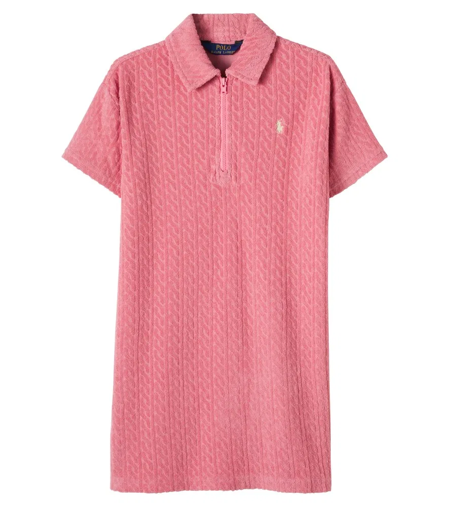 Пляжная накидка из махровой ткани с добавлением хлопка Polo Ralph Lauren Kids, розовый