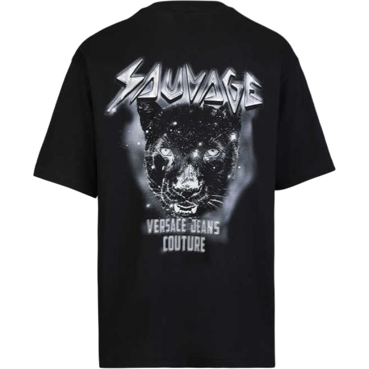 Футболка с принтом Jeans Couture Sauvage VERSACE, черный — фото 2