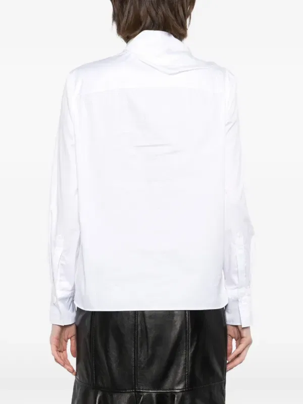 Рубашка с длинными рукавами и оборками Alexander Mcqueen, белый — фото 4
