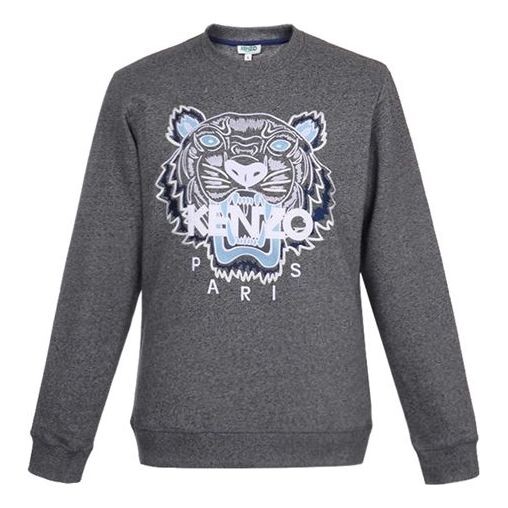 

Толстовка men's embroidered cotton long sleeves gray Kenzo, серый