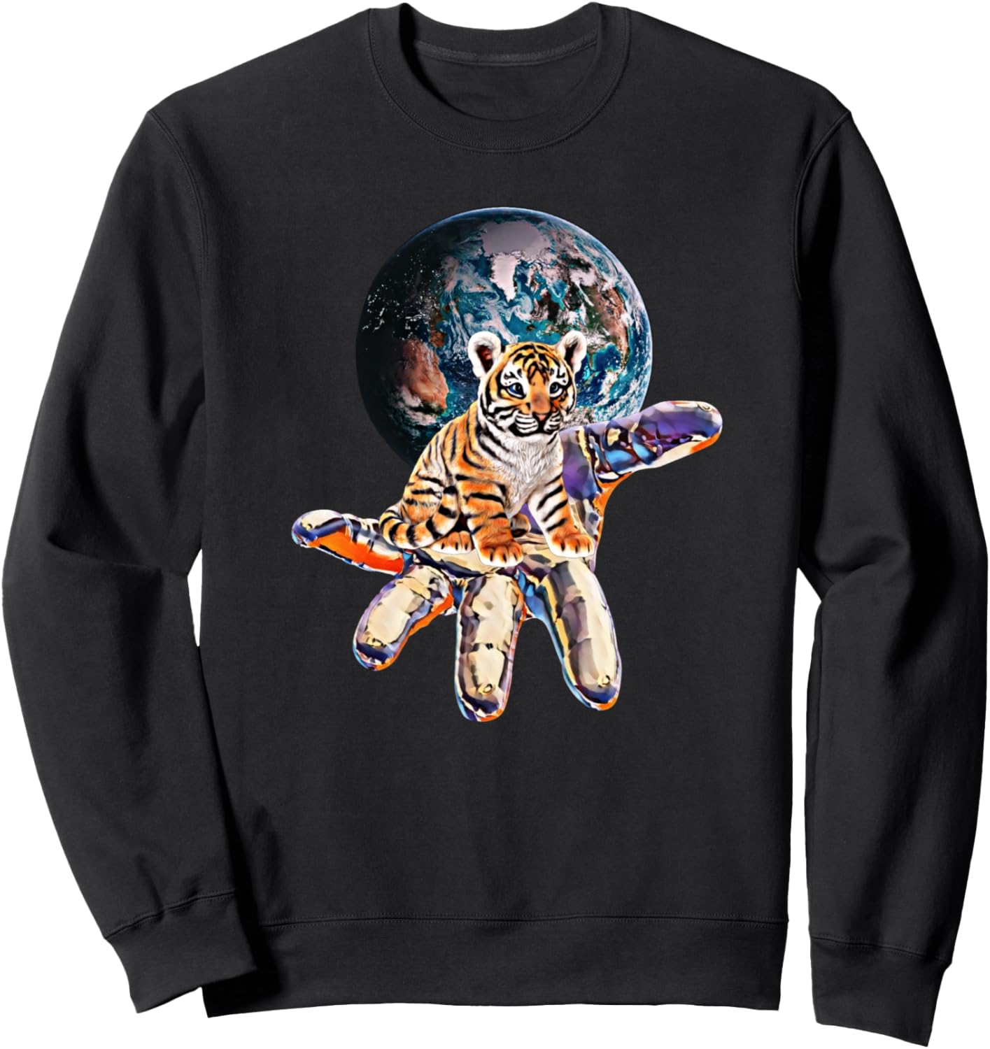 

Толстовка с изображением тигра и крупной кошки Tiger + Big Cat Gifts For Men, Women, Kids, Boys, Girls, черный