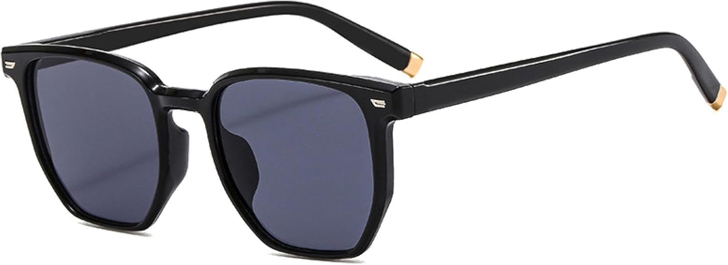 

Ретро женские солнцезащитные очки с прозрачными линзами цвета океана, защита от УФ-излучения UV400, модные очки с заклепками, мужские модные солнцезащитные очки сине-зеленого цвета VVTWSSW, Black Grey