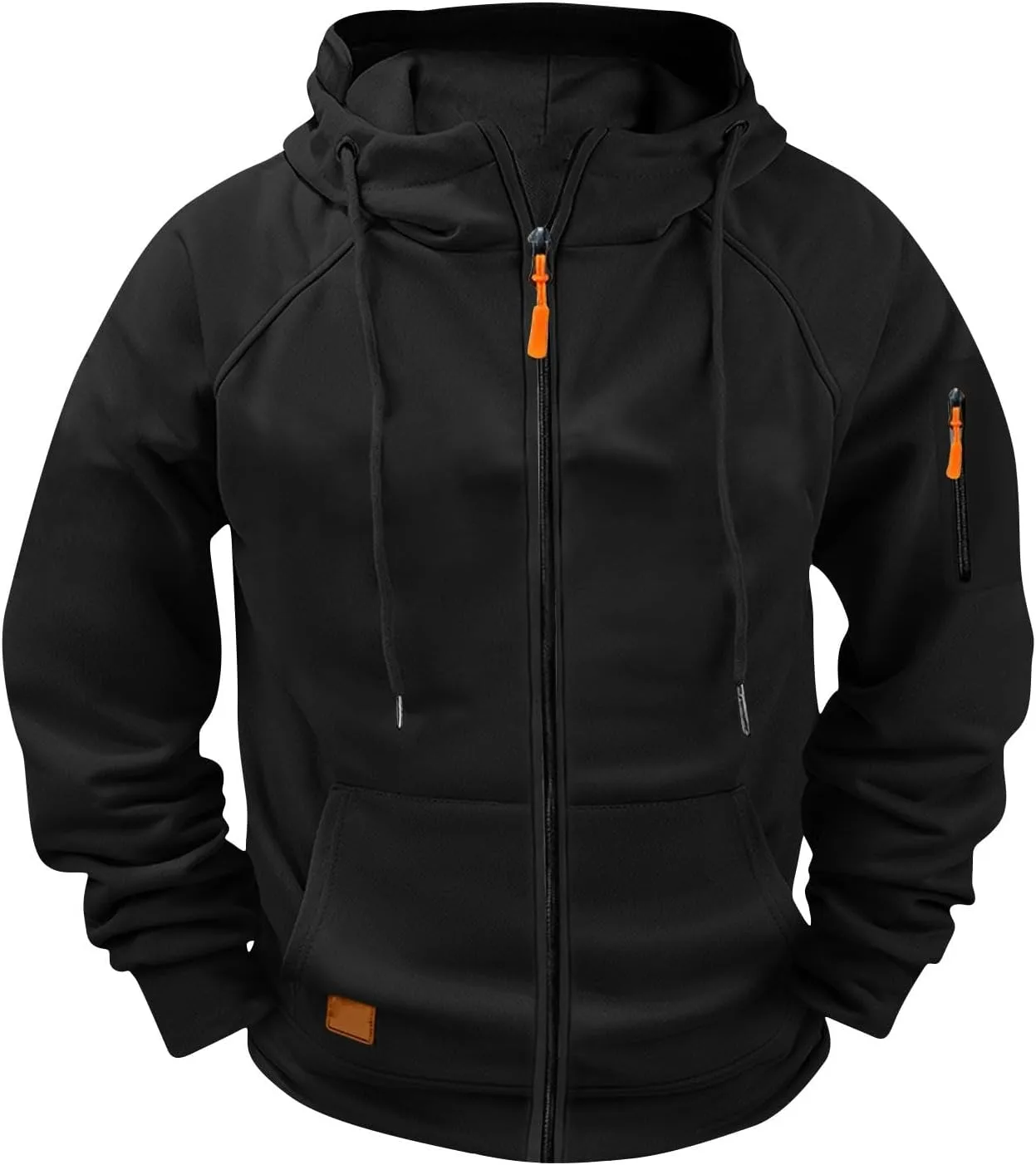 

Большой и высокий тактический худи с капюшоном на молнии и карманами