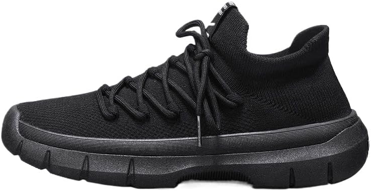 

Мужские кроссовки с дышащей сеткой, носочные, с мягкой подошвой, для спорта и прогулок, на шнуровке Generic, черный