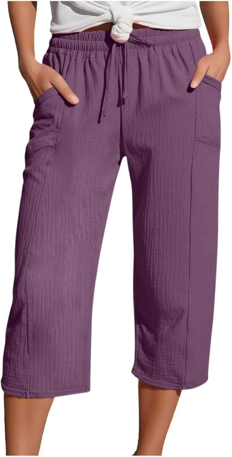 

Летние капри для женщин из хлопка и льна