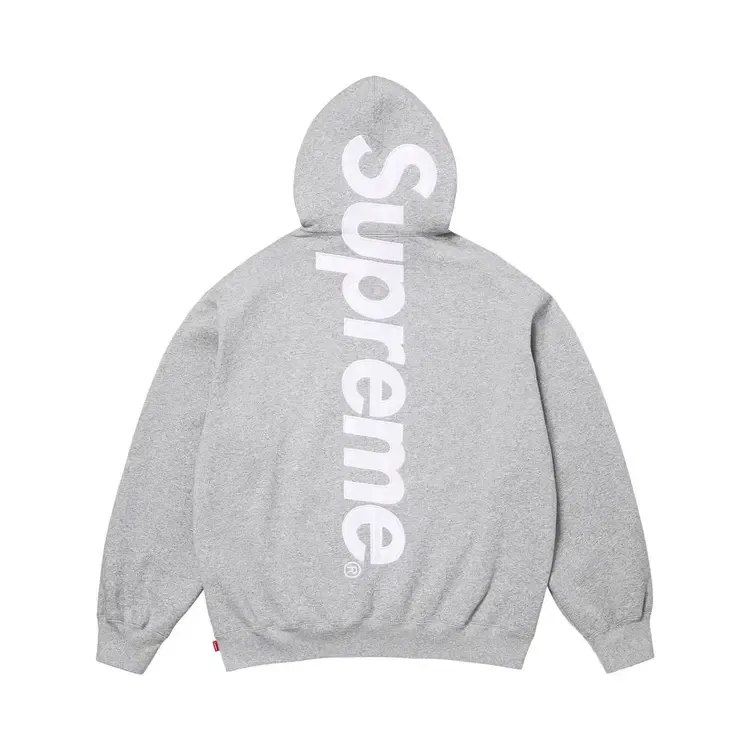 Толстовка с атласной аппликацией и капюшоном Supreme, серый — фото 2