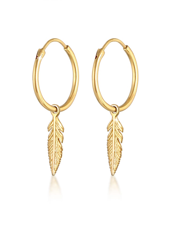 

Elli Серьги из серебра 925 пробы с золотым пером