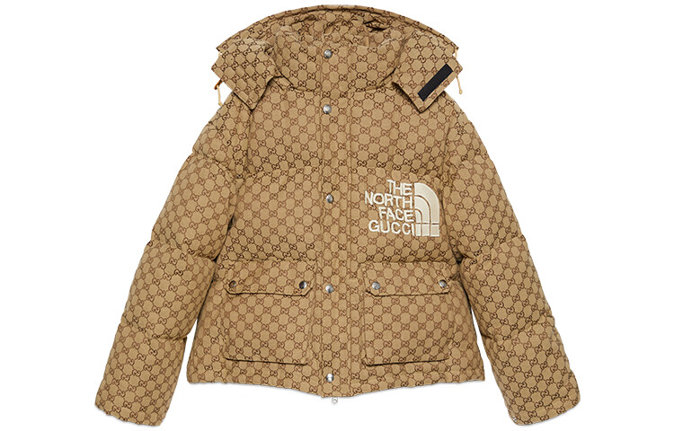 

Пуховик женский Gucci x The North Face, коричневый