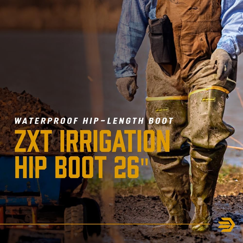 Мужские болотные сапоги LaCrosse ZXT Irrigation 26 - водонепроницаемые, прочные резиновые сапоги с регулируемым ремнем и протекторной подошвой, Od Green — фото 2