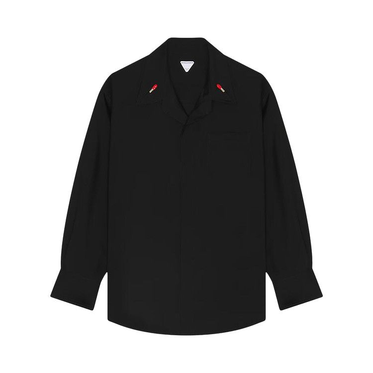

Рубашка Bottega Veneta Matches Detail Light Wool Long-Sleeve Shirt, Black