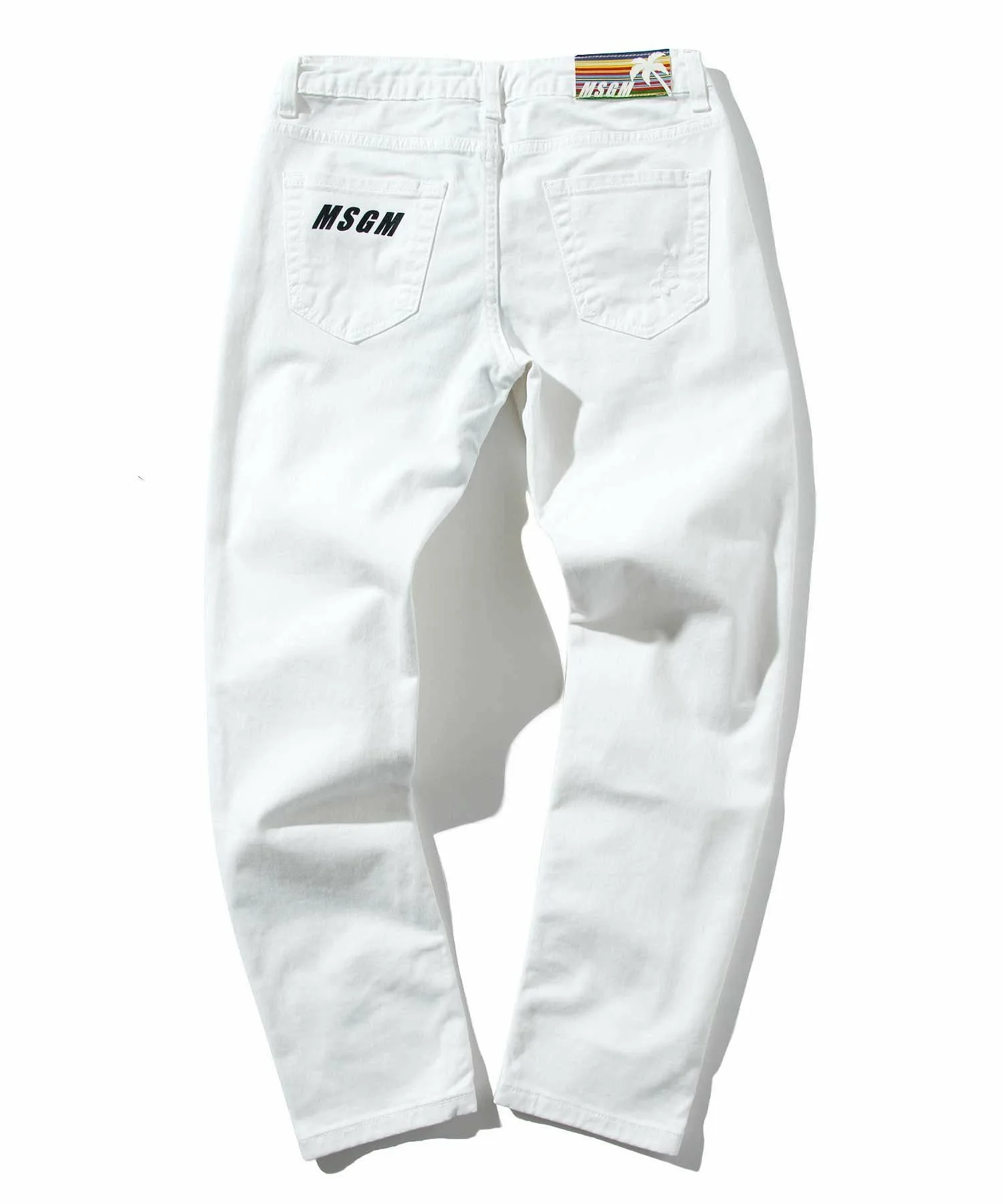 (K)MSGM/MSGM Детские и подростковые эластичные джинсовые брюки, Light gray — фото 2