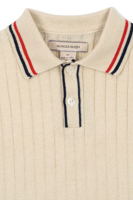 Поло детское MIO KNIT POLO GOTS Konges Sløjd, бежевый — фото 3