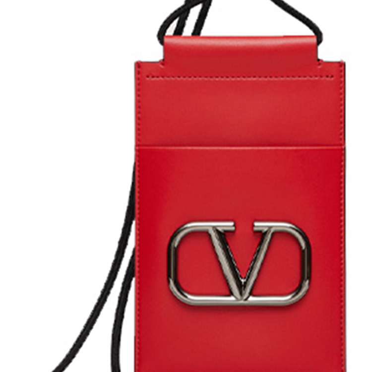 Valentino Кожаный чехол для телефона мужской красный — фото 2