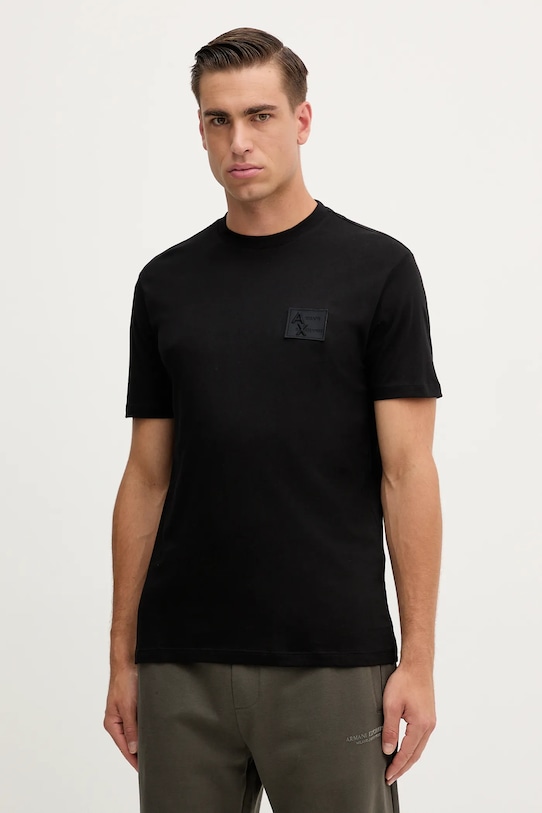

Хлопковая футболка Armani Exchange, черный