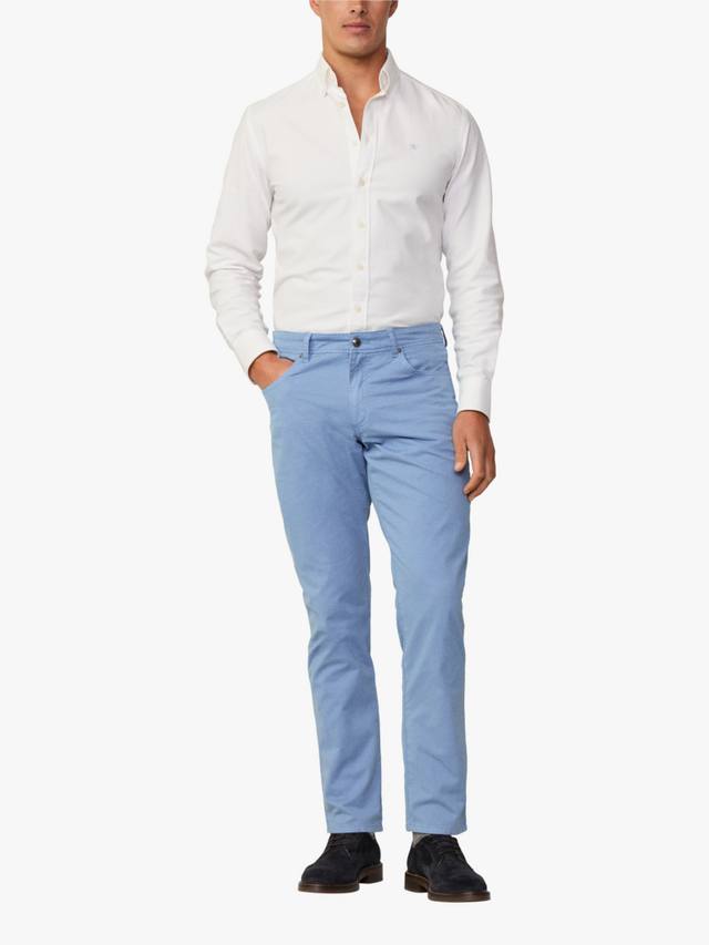 

Хлопчатобумажные брюки прямого кроя из смеси хлопка Hackett London, цвет Chambray Blue