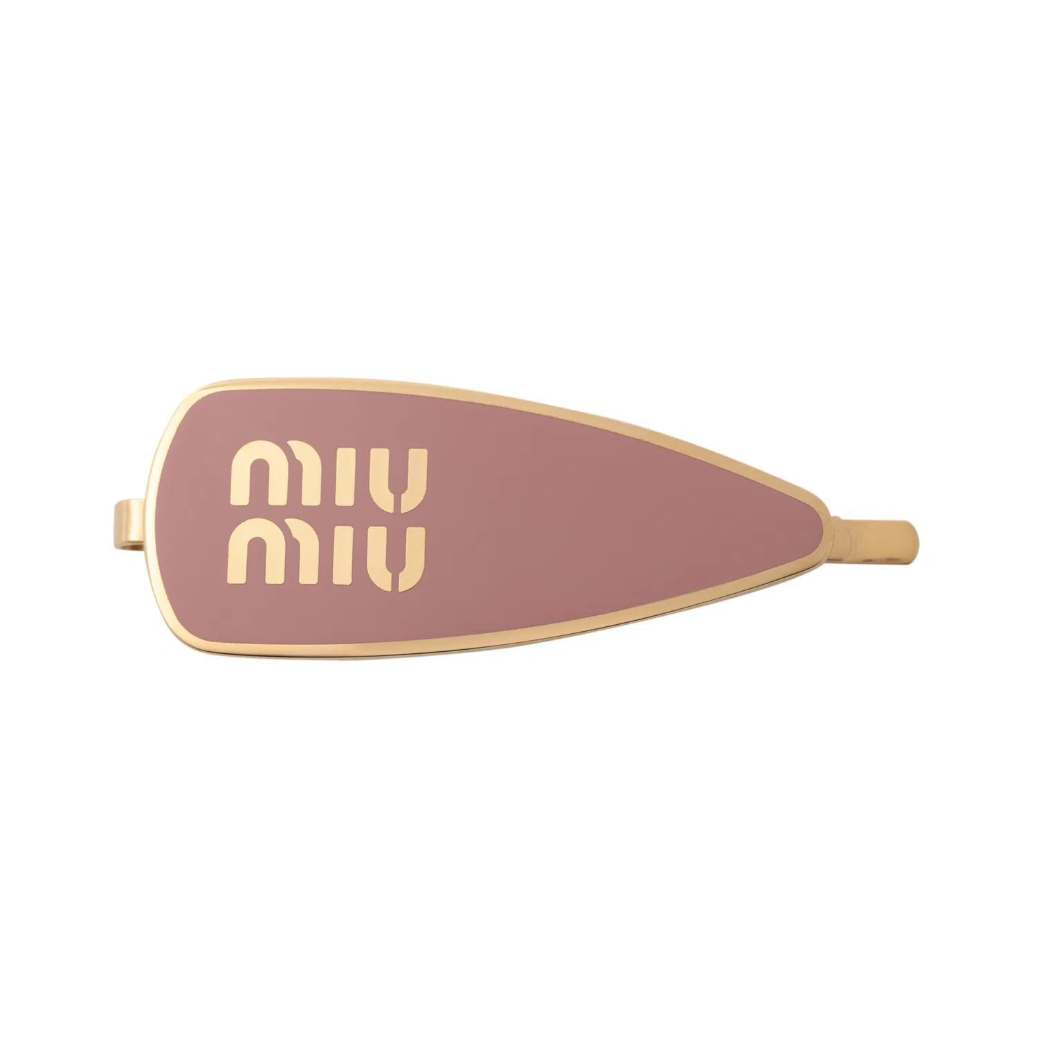 Заколка для волос MIU MIU с эмалью и гравировкой, розовая — фото 4
