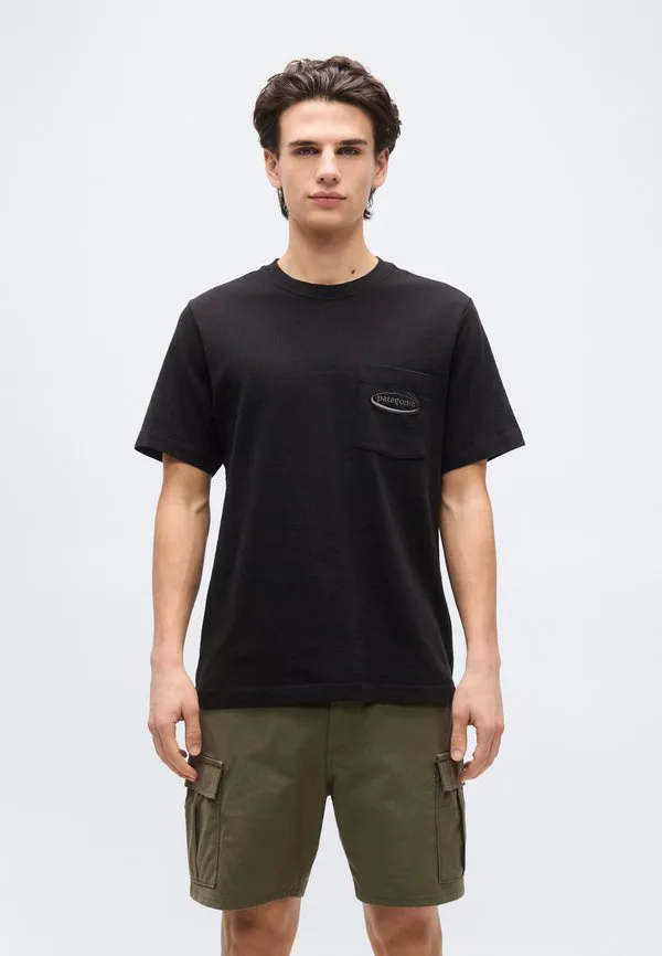 95 овальный логотип карманная футболка базовая футболка Patagonia, Black