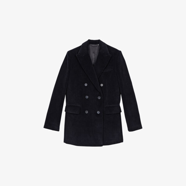 

Двубортный вельветовый пиджак The Kooples, черный