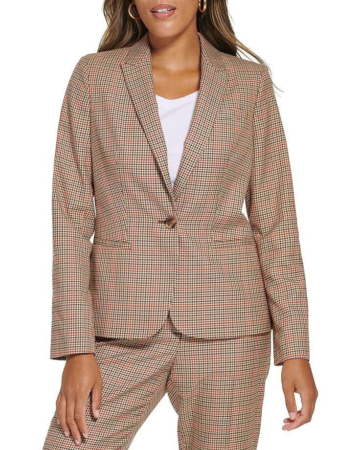 

Блейзер Tommy Hilfiger One-Button Plaid, цвет Chili Pepper Multi