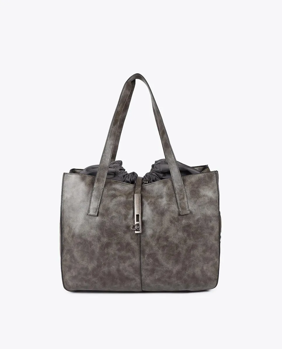 

Женская сумка через плечо со шнурком и усиленной двойной ручкой Lola Casademunt, серый