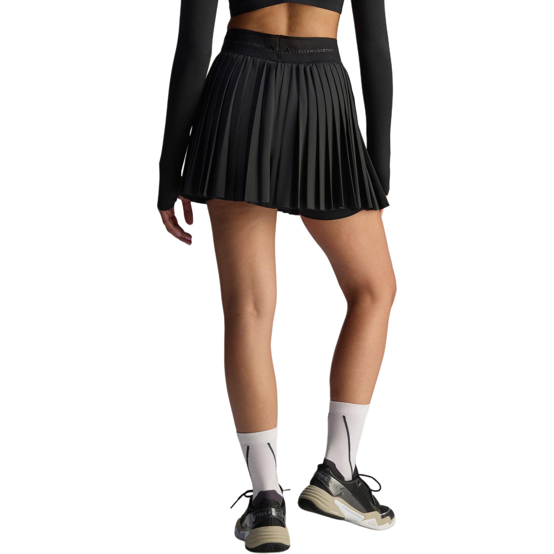 Мини-юбка с плиссировкой и логотипом Stella McCartney Adidas, черный — фото 3