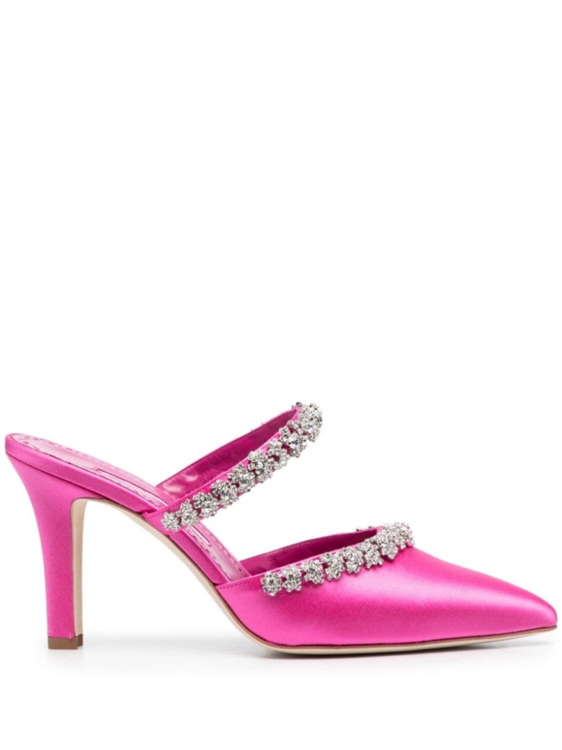 Manolo Blahnik мюли Vedadamu 80 с кристаллами, розовый