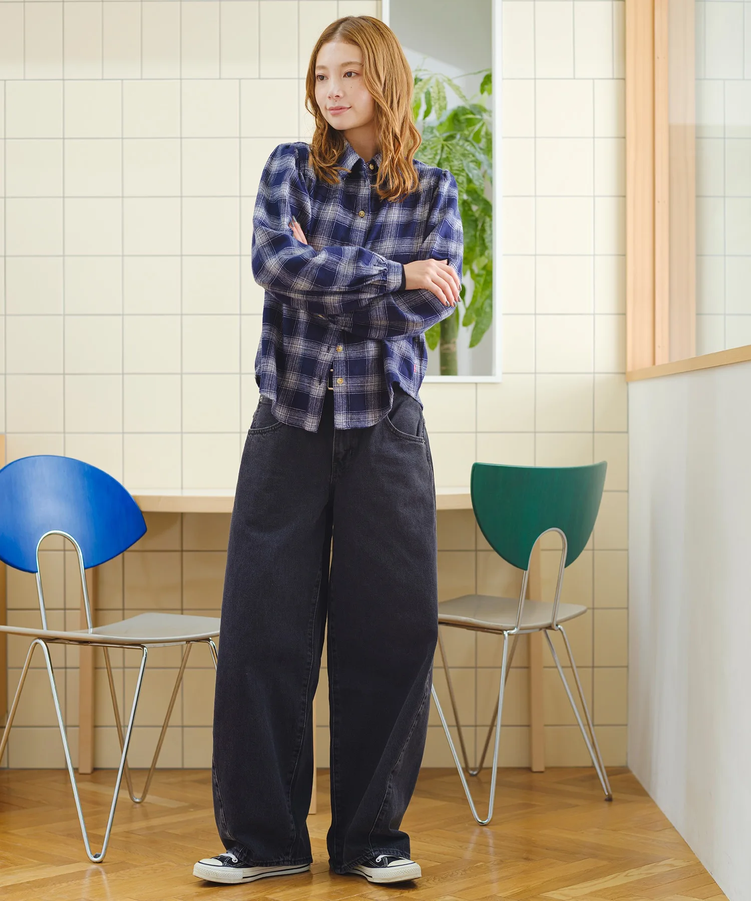Женская рубашка Levi's Journey Western хлопковая синяя — фото 4