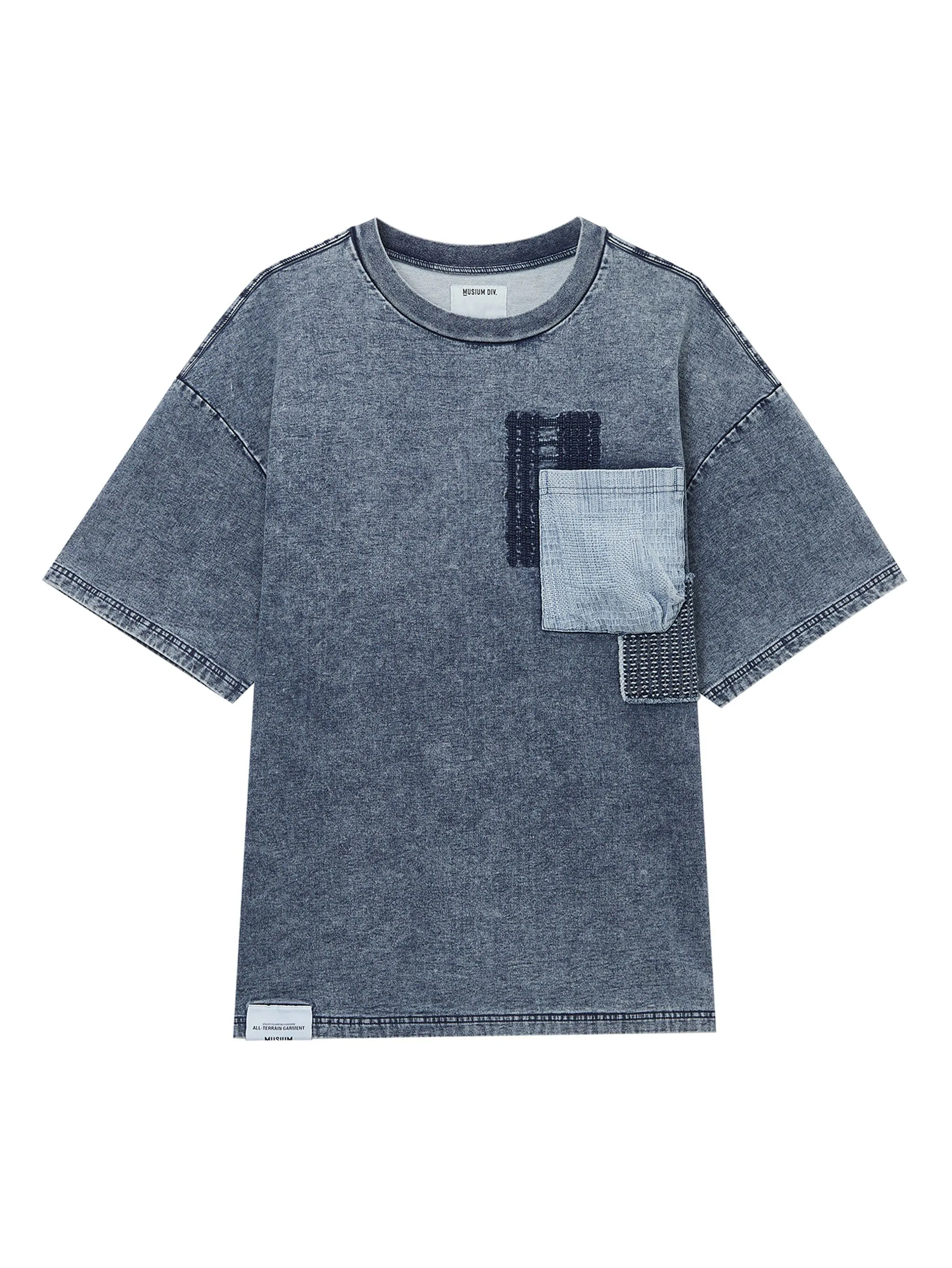 

Джинсовая футболка с накладным карманом Musium Div., синий