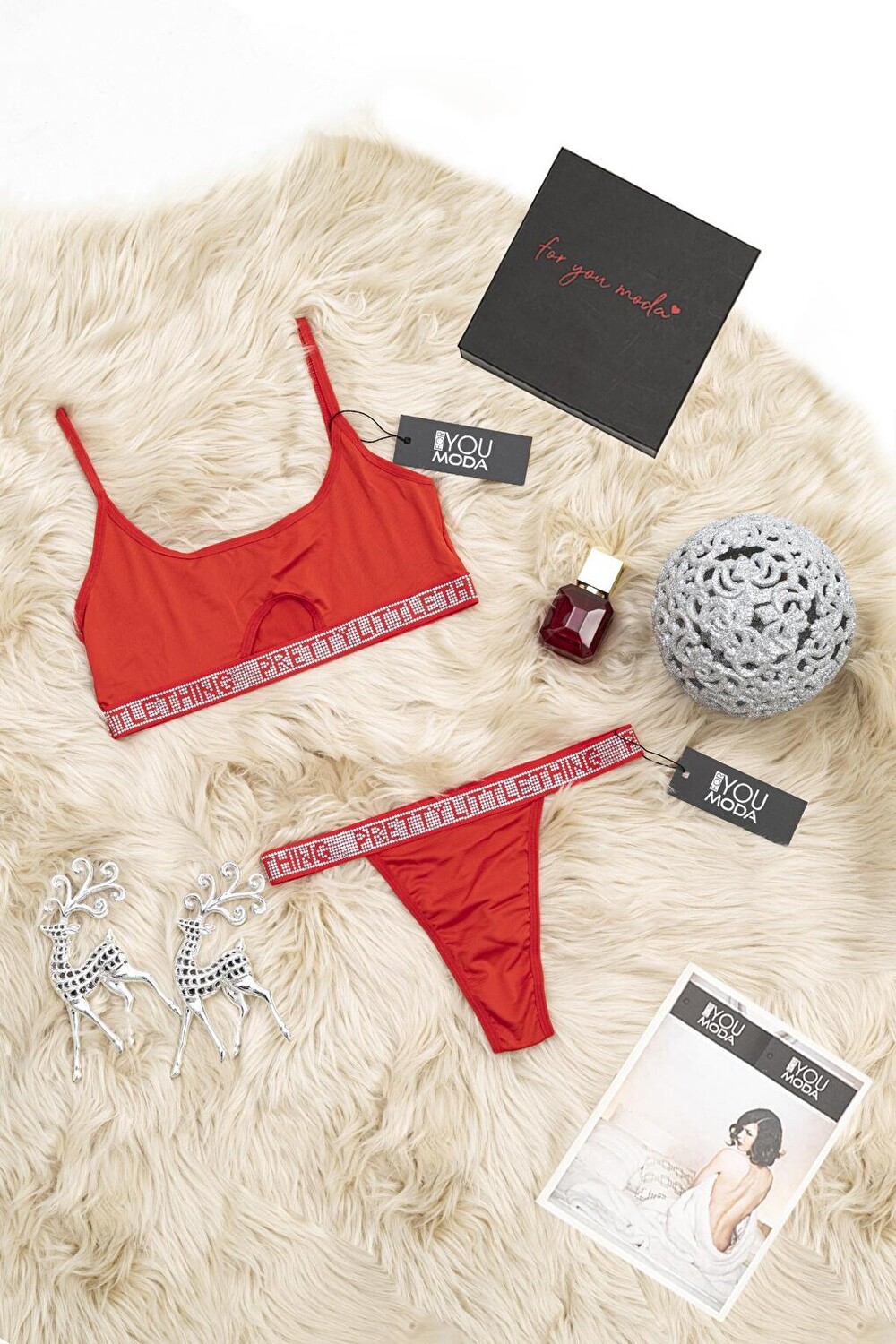 

Комплект из 2 комбинезонов Stone Bralet красного цвета FOR YOU MODA