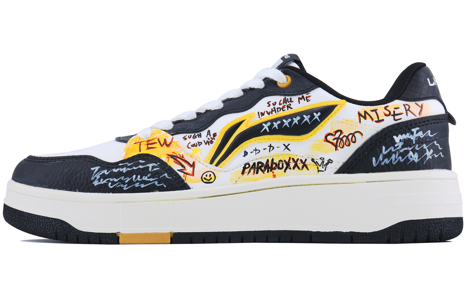 

Мужские низкие кроссовки Tianji Soft Slip для скейтбординга с противоскользящими амортизаторами и устойчивостью к истиранию LINING, белый