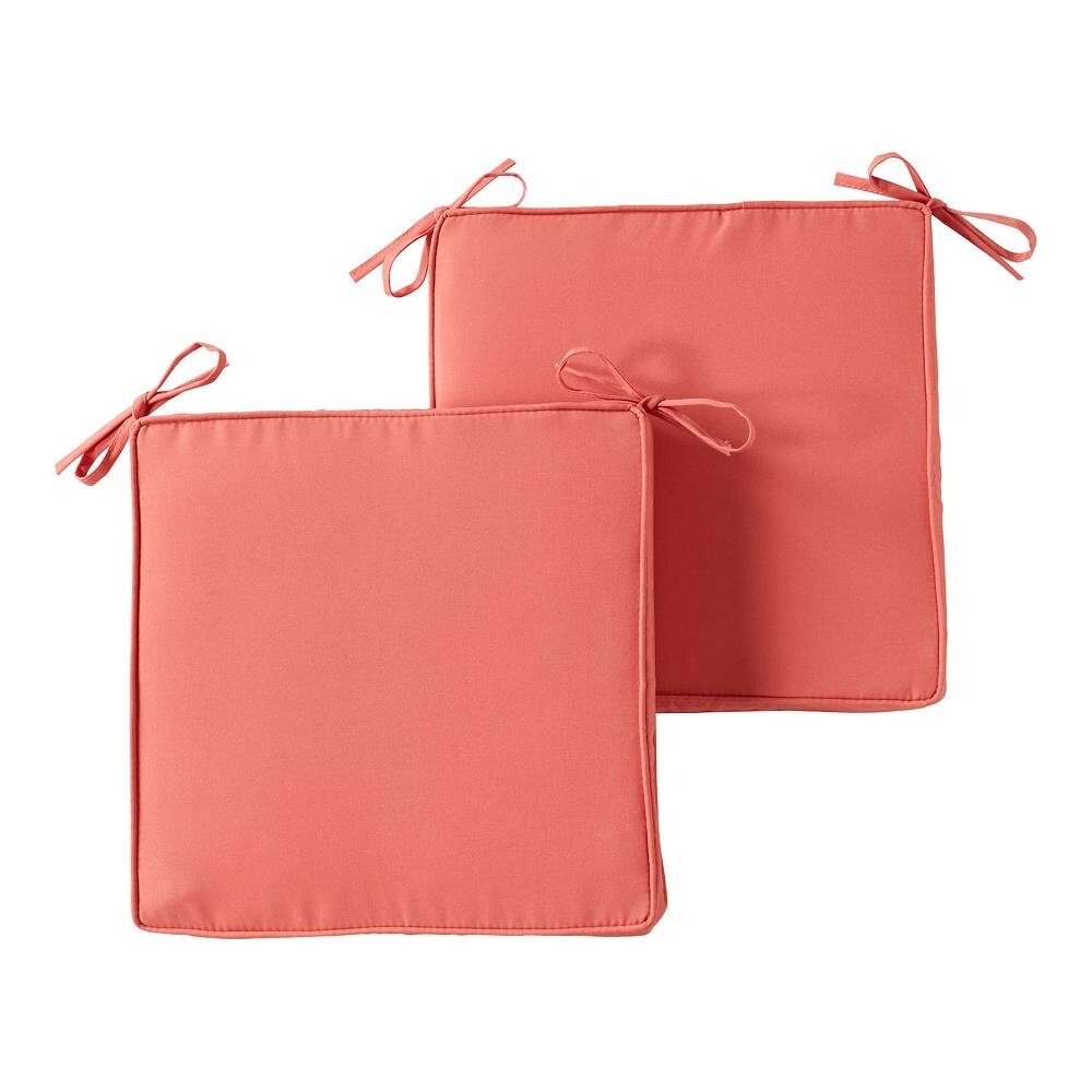 

Greendale Home Fashions Набор подушек для уличного квадратного стула из 2 предметов, коралловый