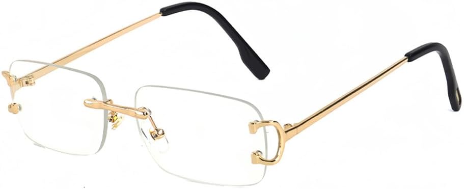 

Прямоугольные солнцезащитные очки для мужчин, без оправы, металлические линзы с градиентом, солнцезащитные очки для женщин, модные квадратные очки для активного отдыха, защита от ультрафиолета UV400 WNCKSQ, C09