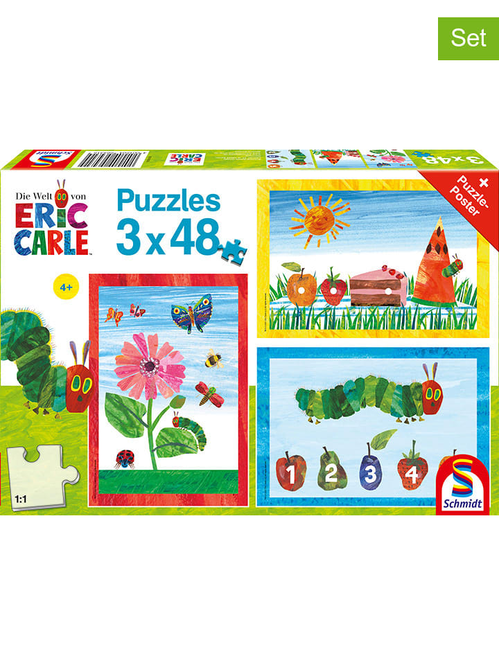 

Пазл из 3 частей по 48 деталей «Мир очень голодной гусеницы» - для детей от 4 лет и старше