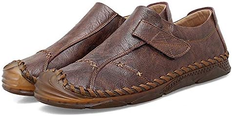 

Мужские повседневные кожаные лоферы Asifn, дышащие мокасины, шнуровка, ручная работа, комфортные туфли для вождения, коричневый