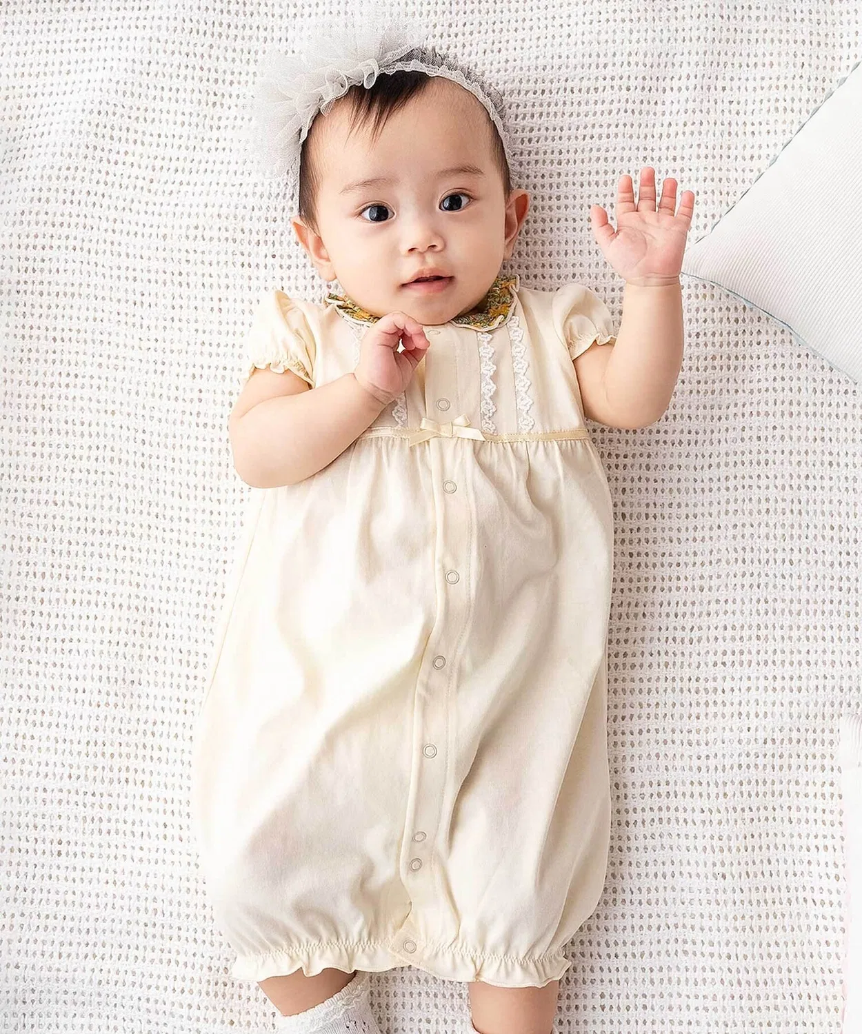 Детский комбинезон Liberty Print 2WAY ползунки бренда Filliot de Bebe Reduction, 50-75 см, жёлтый