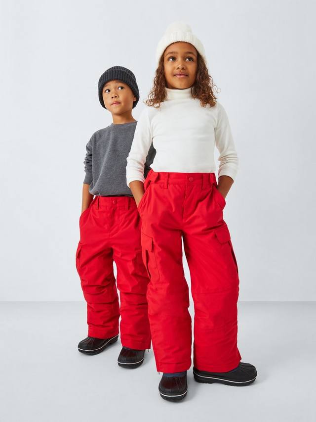 

Детские ветрозащитные лыжные брюки John Lewis, красный
