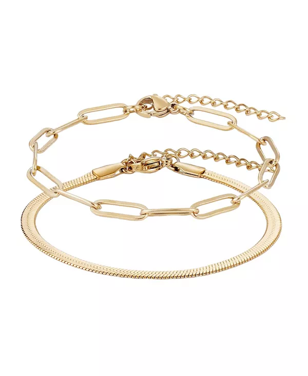 

Комплект из двух цепочек из золота, устойчивый к потускнению Adornia, gold