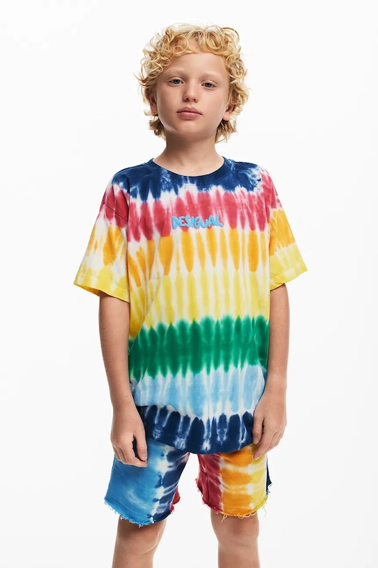 

Детская хлопковая футболка Desigual, желтый