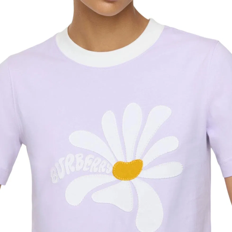 Футболка Burberry Regular T Shirt, женская, фиолетовый — фото 4
