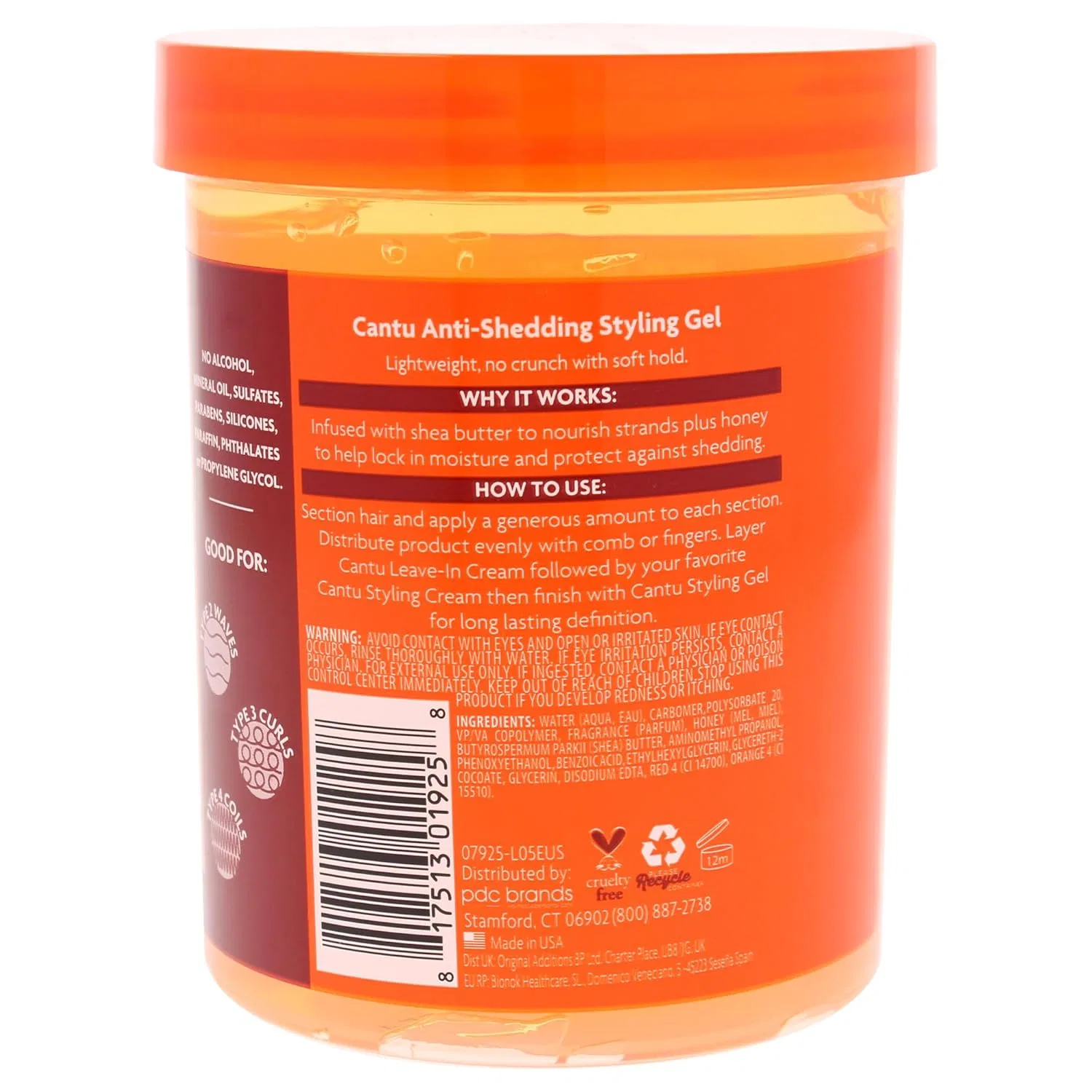 Гель для укладки волос CANTU Shea Butter Flexible Hold Anti-Shedding с медом, 524 г Cantu — фото 3