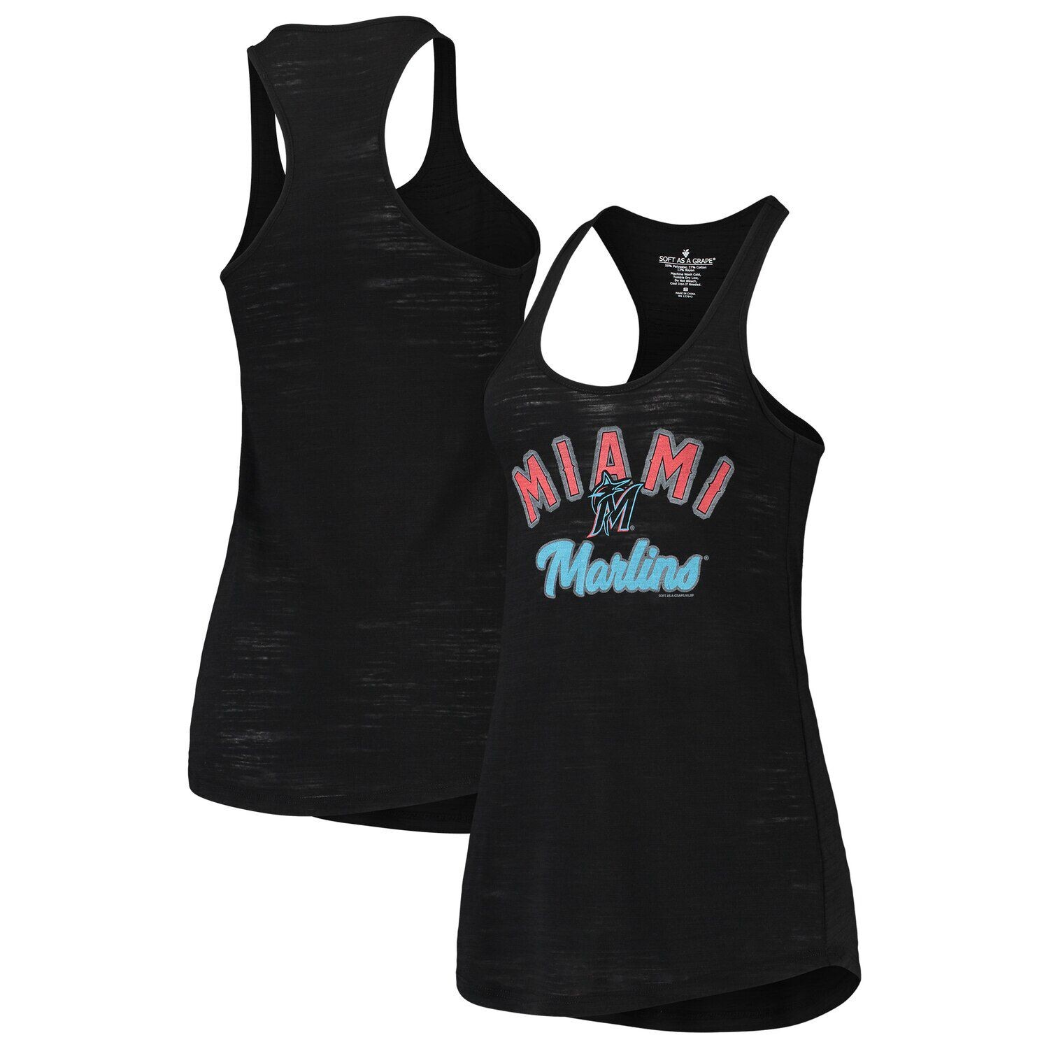 

Женская мягкая, как виноград, черная майка Miami Marlins Tri-Blend Multi-Count, Черный, Женская мягкая, как виноград, черная майка Miami Marlins Tri-Blend Multi-Count