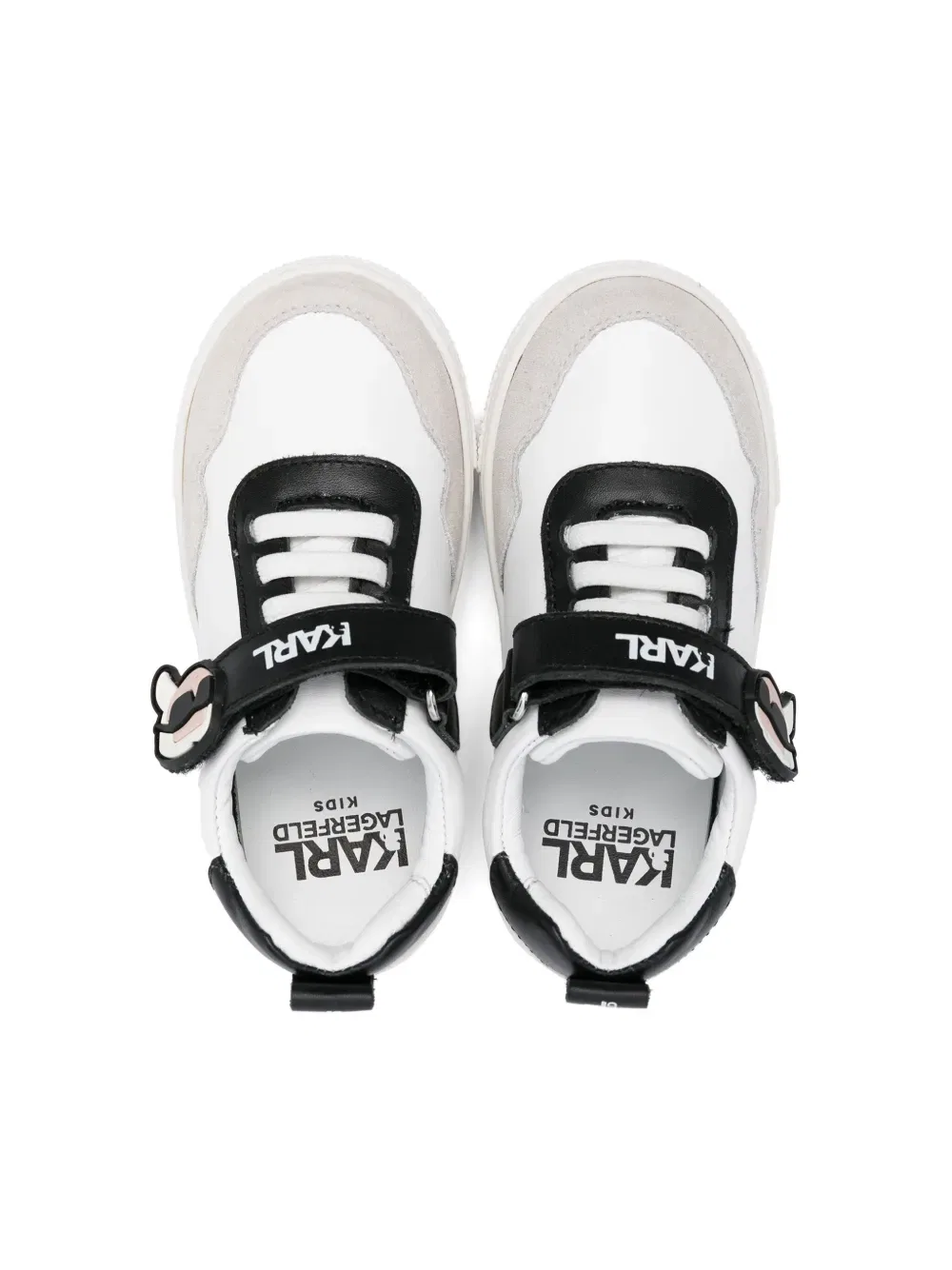 Кожаные кроссовки с цветовыми блоками Karl Lagerfeld Kids, белый — фото 3