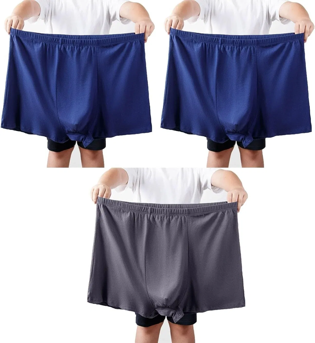 Боксеры, хлопок, 3XL-10XL, Blue Gray