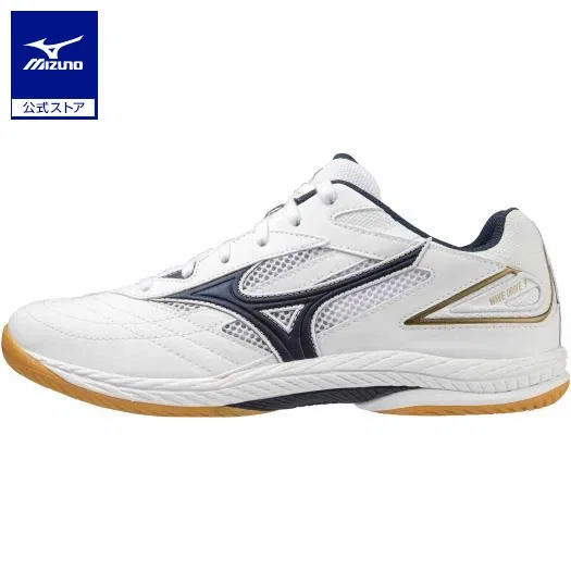 Унисекс кроссовки для настольного тенниса «Wave Drive 9» от Mizuno, White X Navy X Gold