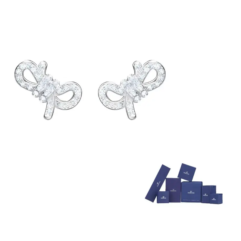 

Swarovski Серьги-гвоздики с искусственными кристаллами серебристого цвета для женщин Silver