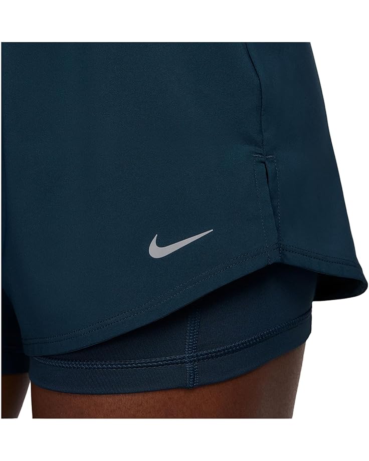 Шорты Nike One Dri-FIT High-Rise 3" 2-in-1 Shorts, цвет Armory Navy/Reflective Silver — фото 3