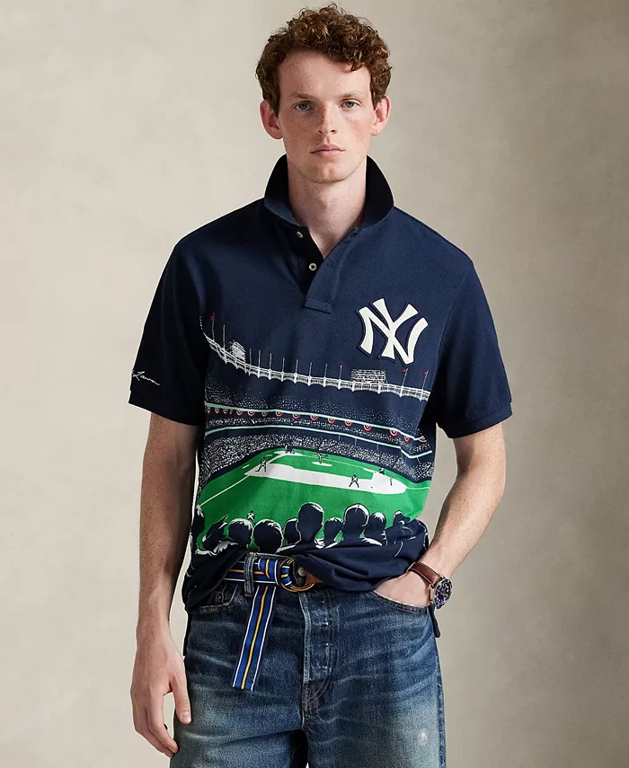 

Мужская классическая рубашка-поло Yankees Polo Ralph Lauren, синий