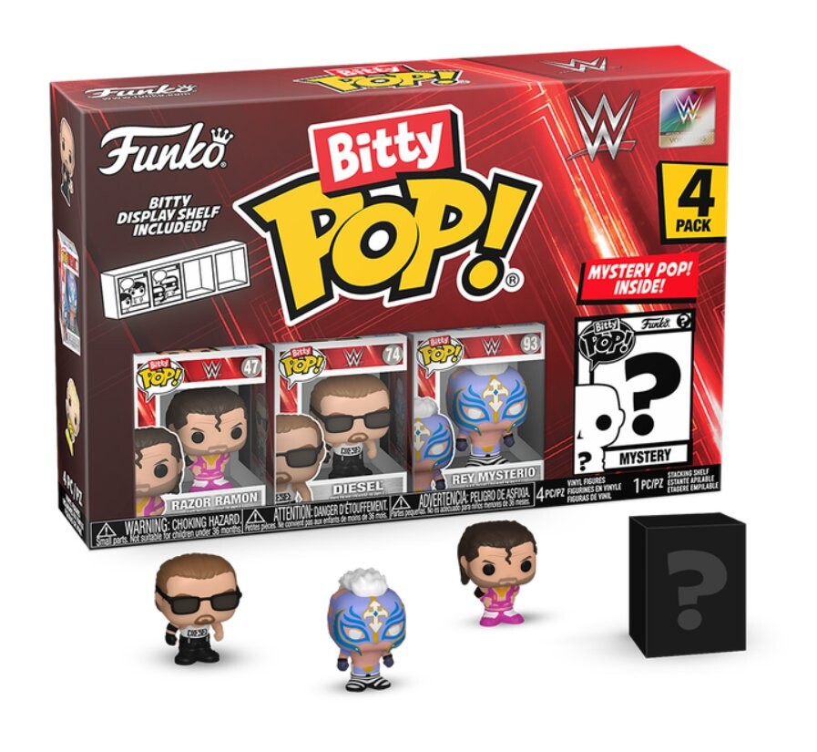 

WWE, маленькие фигурки, фанк-поп! 4 упаковки 2,5 см бритвы Ramon Diesel Rey Mysterio Funko POP!