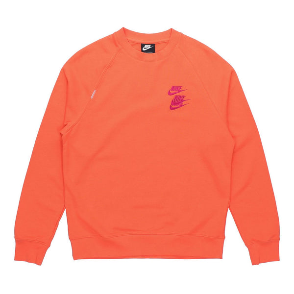 

Толстовка Nike As M Nsw Ft Crw Wtour Embroidered Pattern Round Neck Long Sleeves Orange, оранжевый